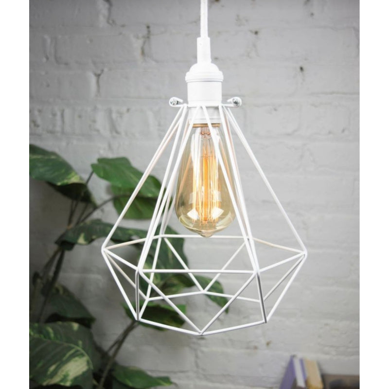 Diamond Pendant Light, White - 1086-P