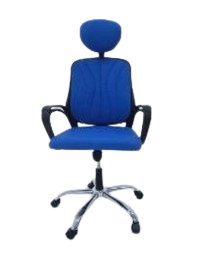 كرسي مكتب عالي- أزرق وأسود