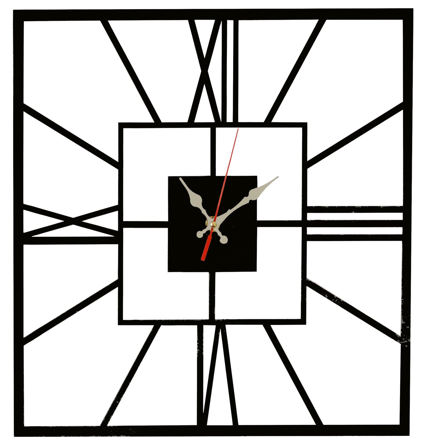square latin black Clock-TM 013BL