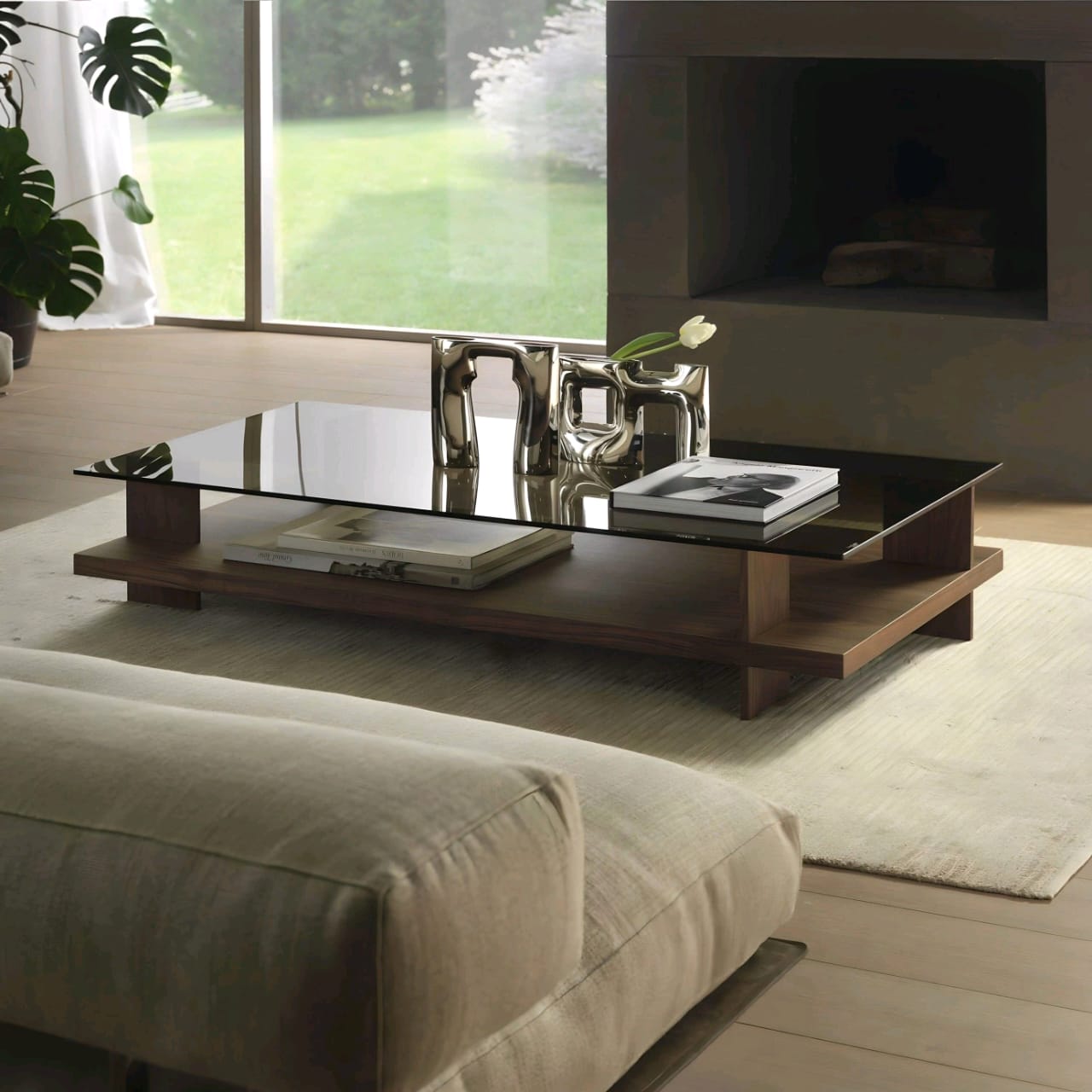 Brown table and glass-WRZ92