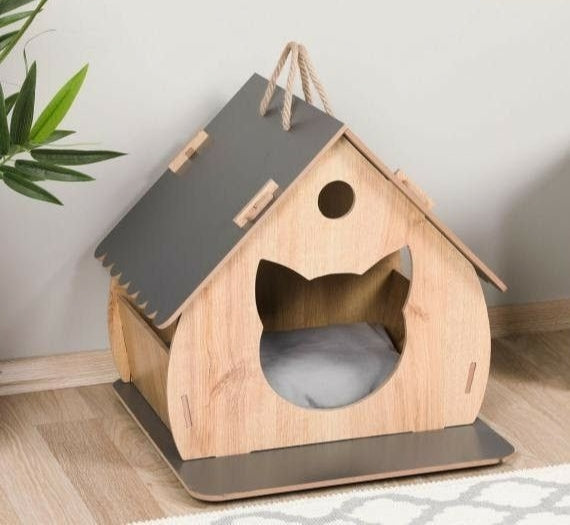 House for a cat, wood, 50*50*50-AM78