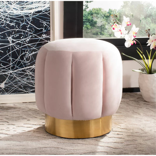 Large cylindrical stainless steel Pouf(Rose)