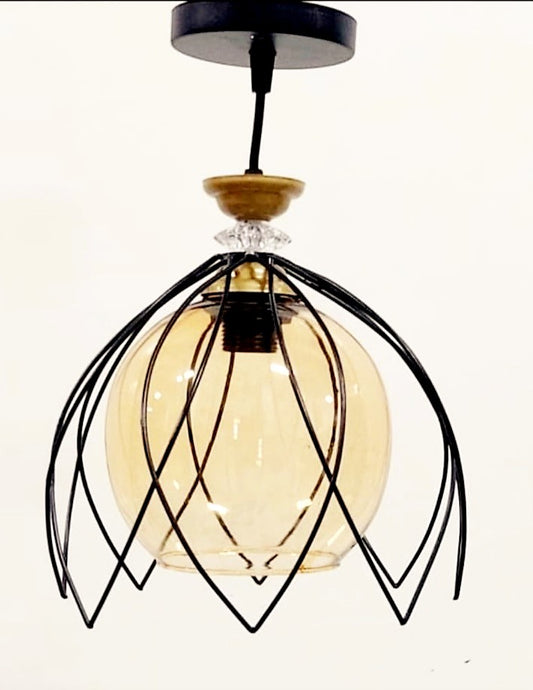 Glass&Metal Ceiling Lamp-flower
