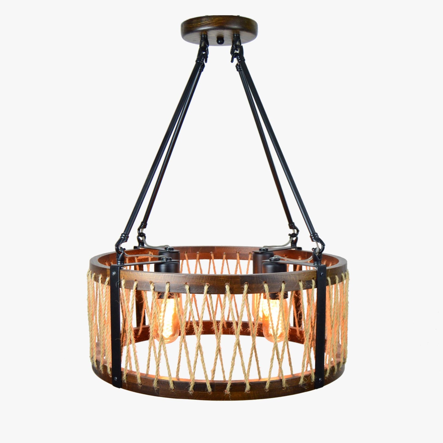 Wooden chandelier - Double Round-41