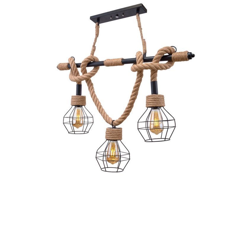 Modern linen rope ceiling lamp - K1016
