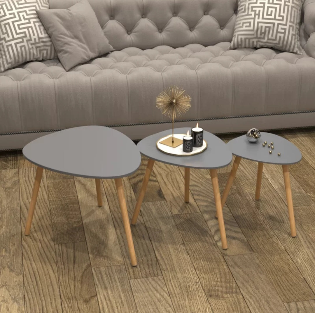 Gray triangle side table set-A13