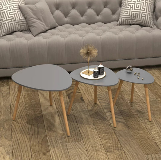 Gray triangle side table set-A13