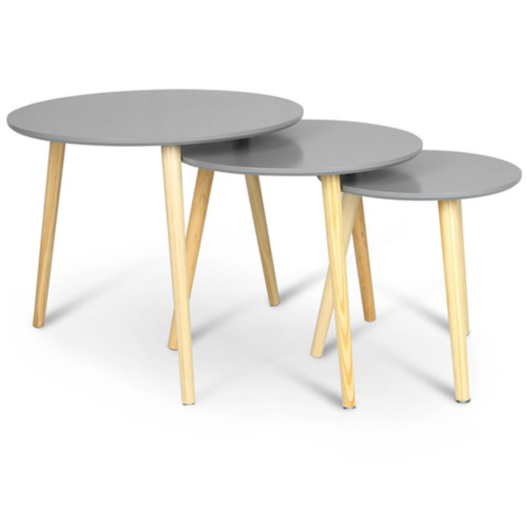 Gray round side table set-A14/a014