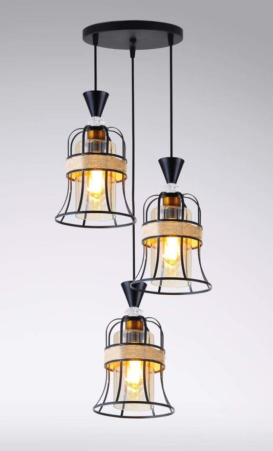 Modern pendant, 3 bulbs-as-360