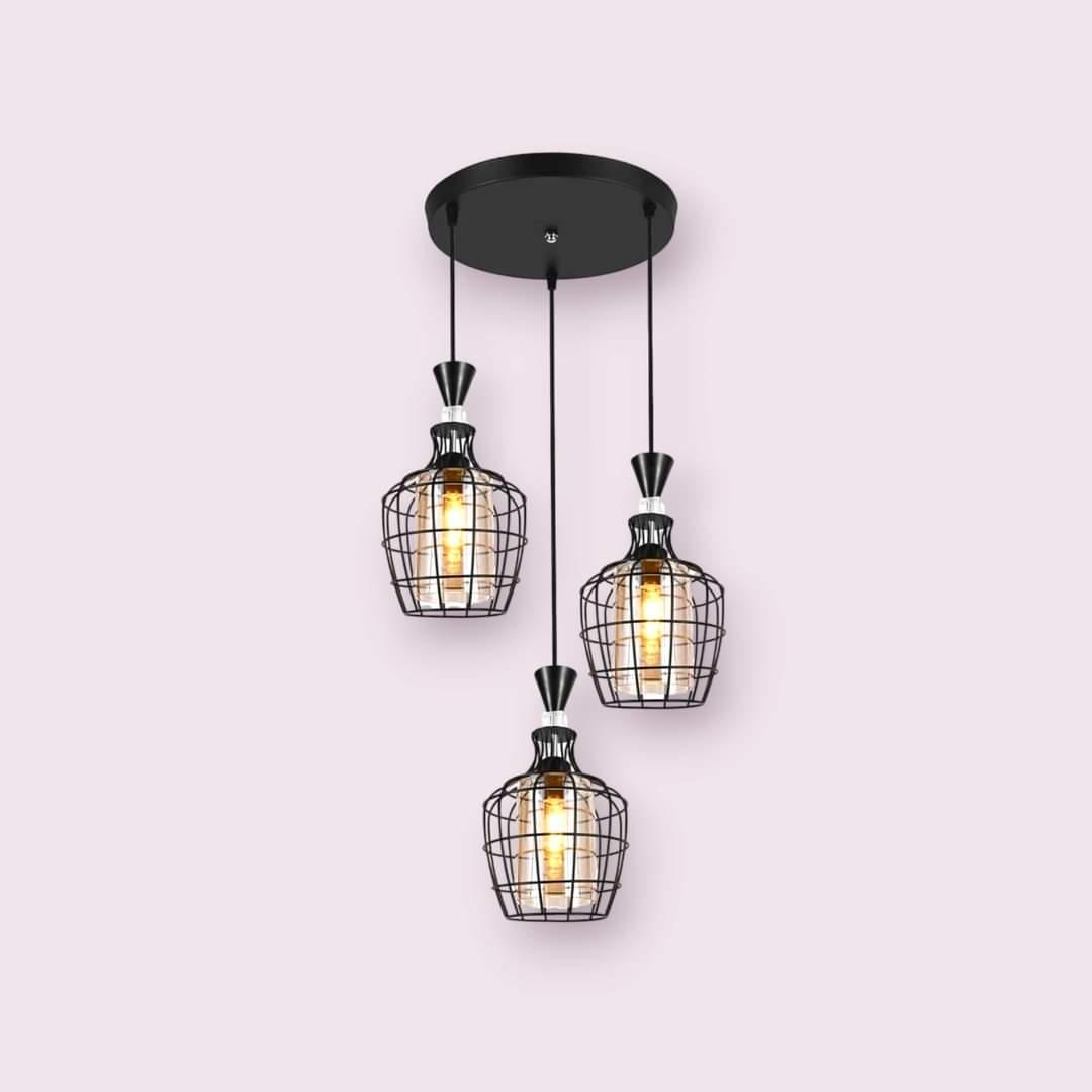 Modern pendant, 3 bulbs-as-370