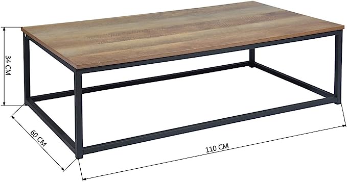 Coffee Table 4 legs Black & Brown- CT-4700