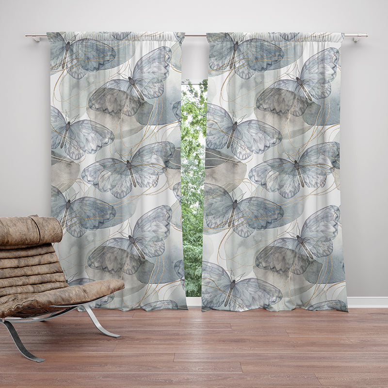 Gray butterfly curtain-AMN2135