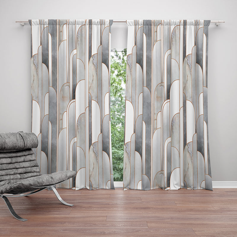 Gray pattern curtain-AMN2137