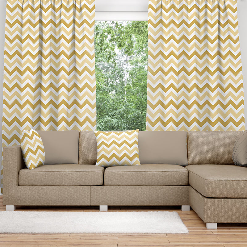 brown and beige zigzag curtain-AMN2149