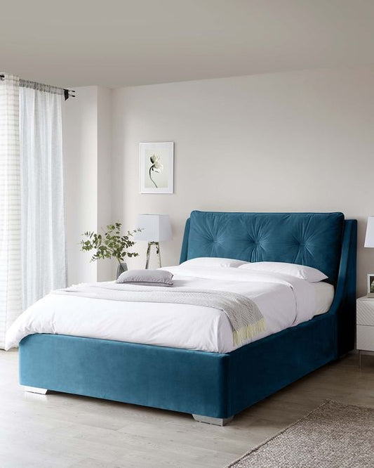 180cm bed, denim-FU088