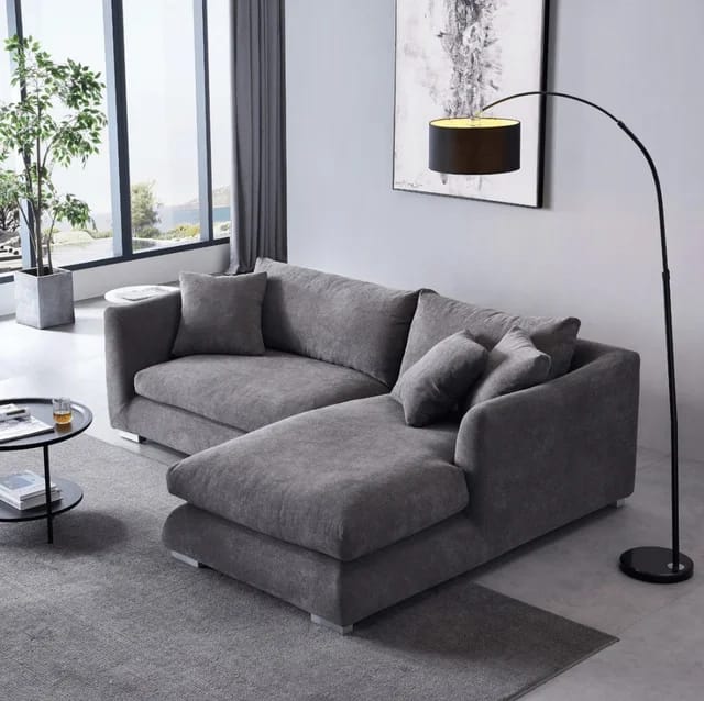 Dark gray corner sofa-FU67