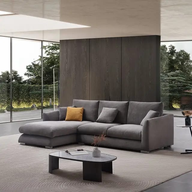 Dark gray corner sofa-FU68