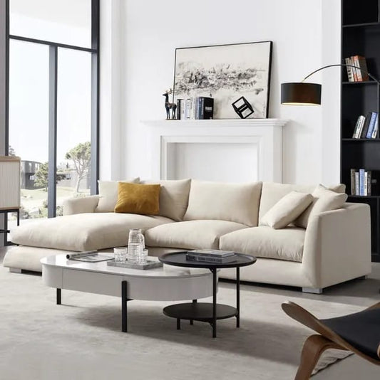 Beige corner sofa-FU69