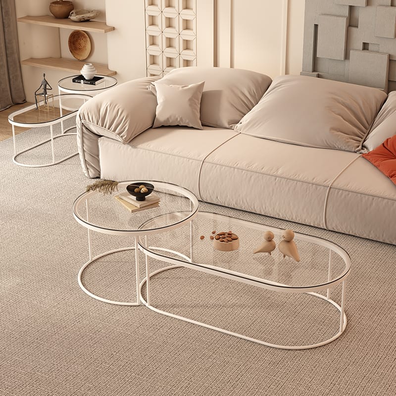 Oval nesting tables set-H064