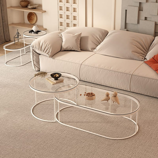 Oval nesting tables set-H064