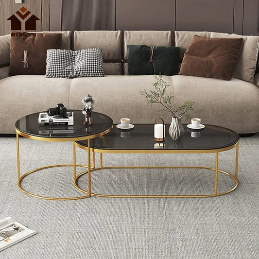 Oval nesting tables set-H065