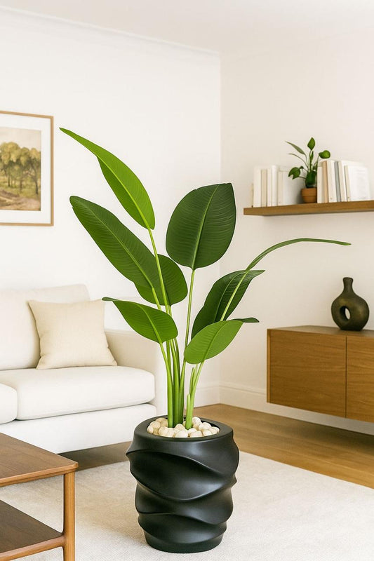 Artificial banana tree with fiberglass planting pot -HMLX11