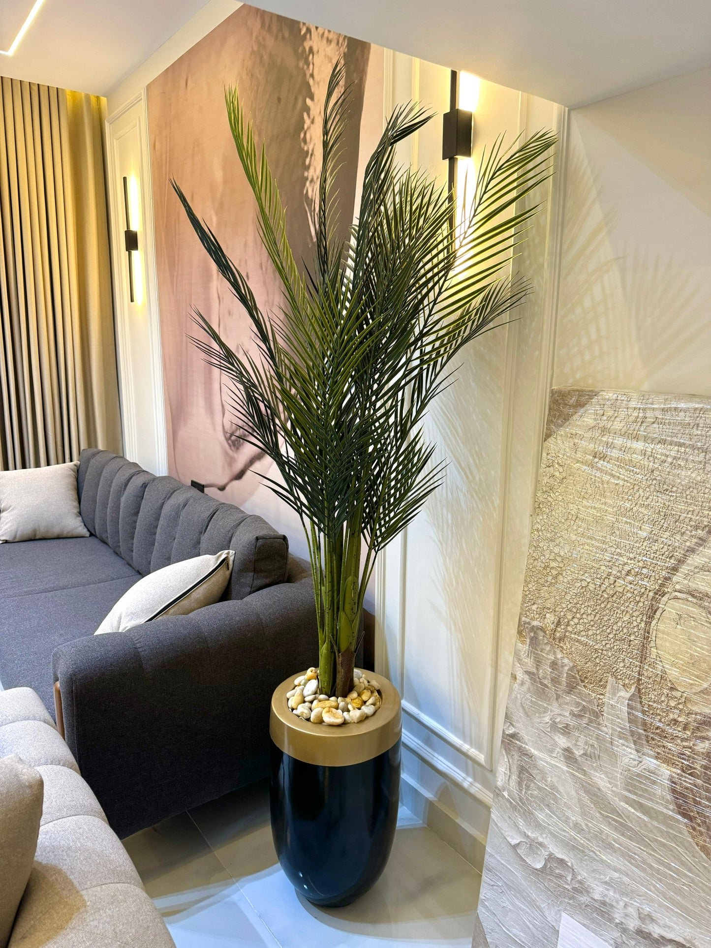 Artificial palm tree with fiberglass planting pot - 180 x 45 cm-HMLX13