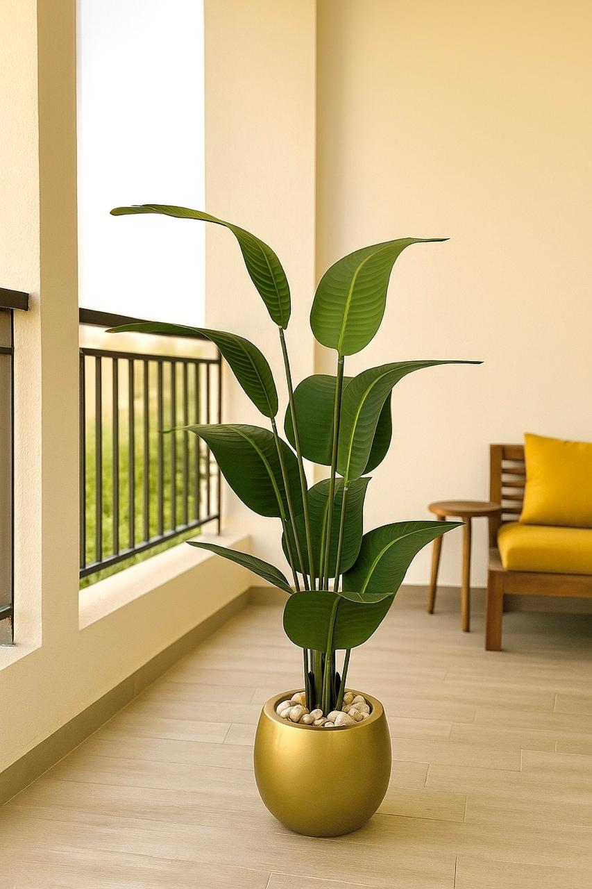 Artificial banana tree with fiberglass planting pot - 145 x 45 cm-HMLX16