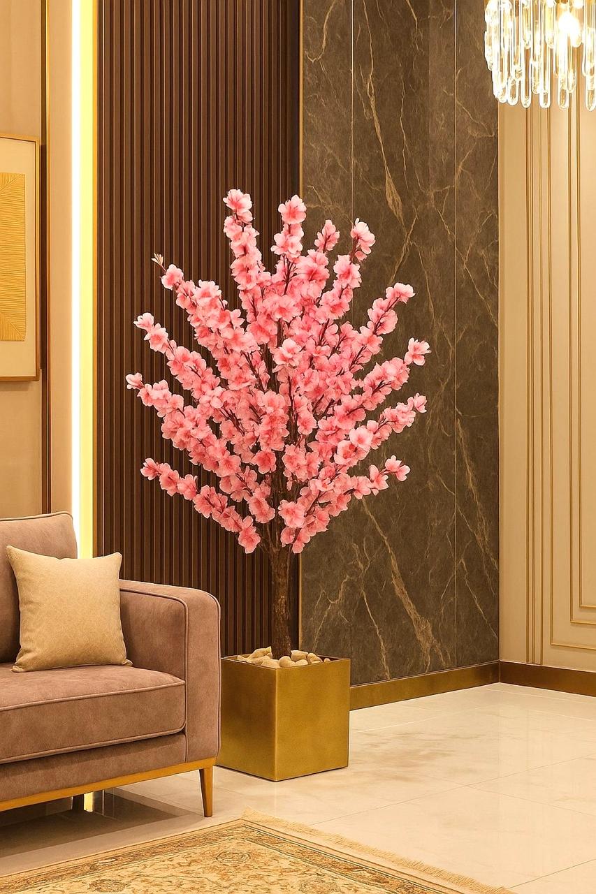 MDF wooden planter with artificial tree -HMLX19