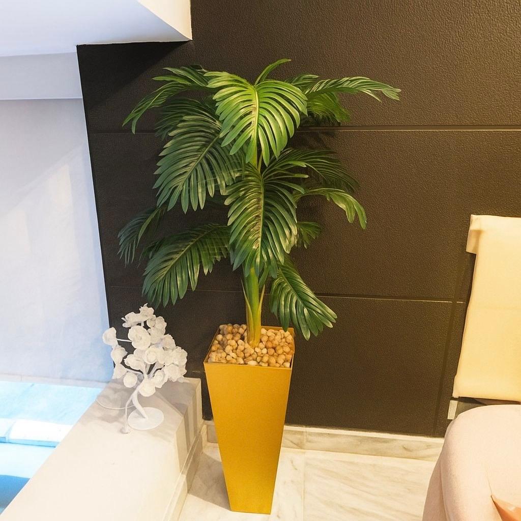 MDF wooden planter with artificial plant - 140 x 45 cm-HMLX20