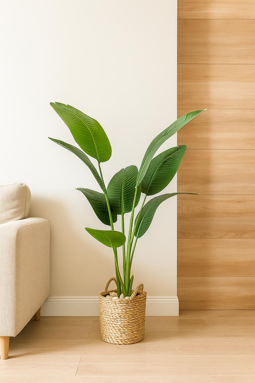 Rope planter with artificial plant - 80 x 45 cm-HMLX22