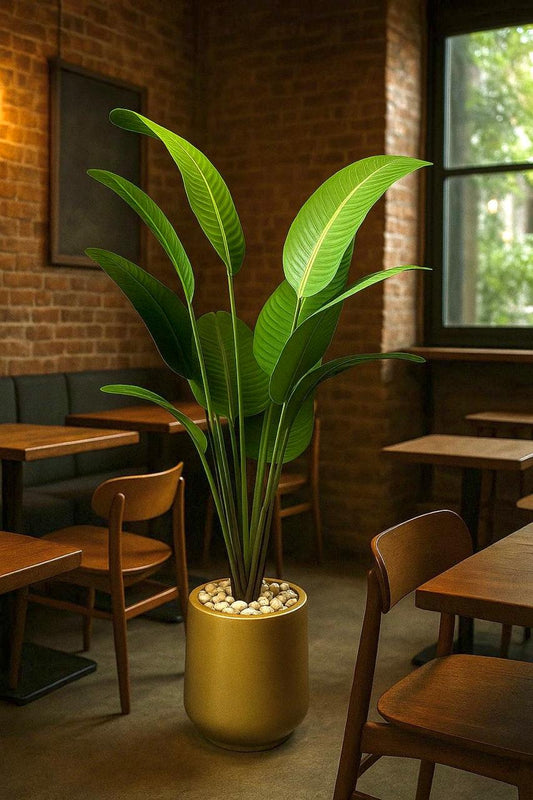 Artificial banana tree with fiberglass planting pot - 170 x 45 cm-HMLX29
