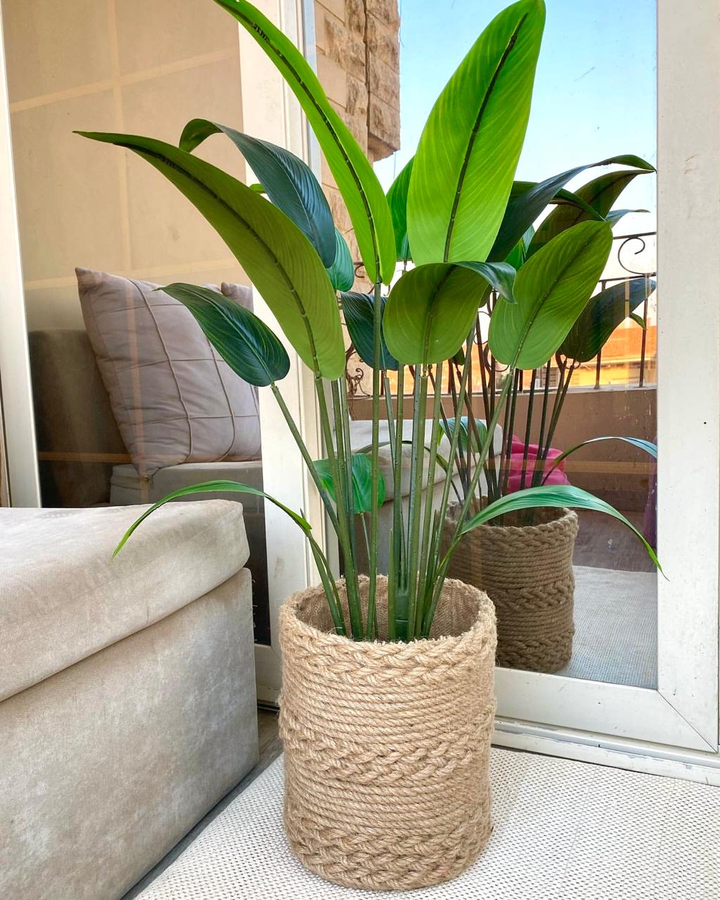 Rope planter with artificial plants - 100 x 50 cm-HMLX30