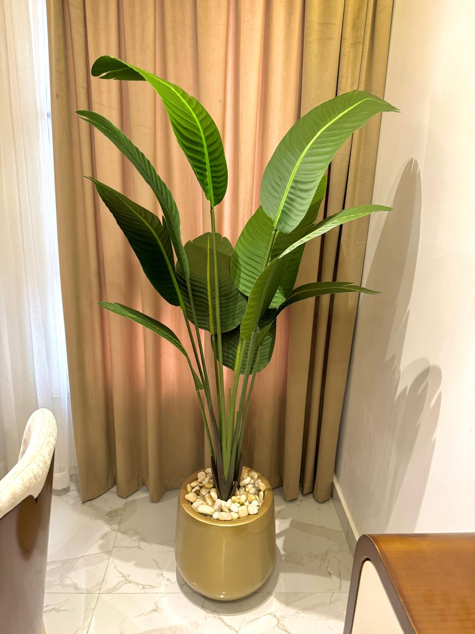 Artificial banana tree with fiberglass planting pot - 170 x 55 cm-HMLX32
