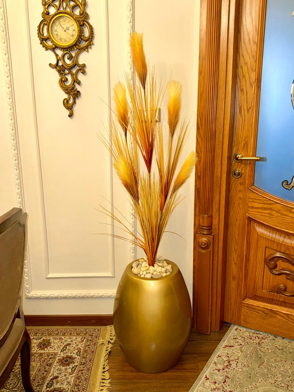 Fiberglass planter with artificial feathers - 135 x 35 cm-HMLX35