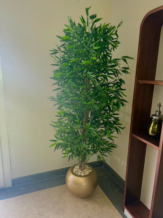 Fiberglass planter with artificial willow tree - 170 x 45 cm-HMLX48