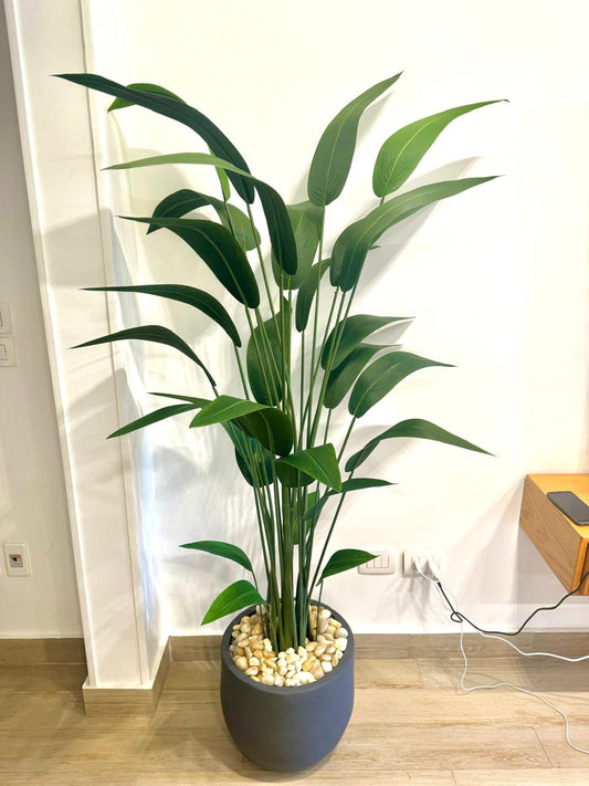 Ceramic planter - artificial banana tree - 185 x 60 cm-HMLX56