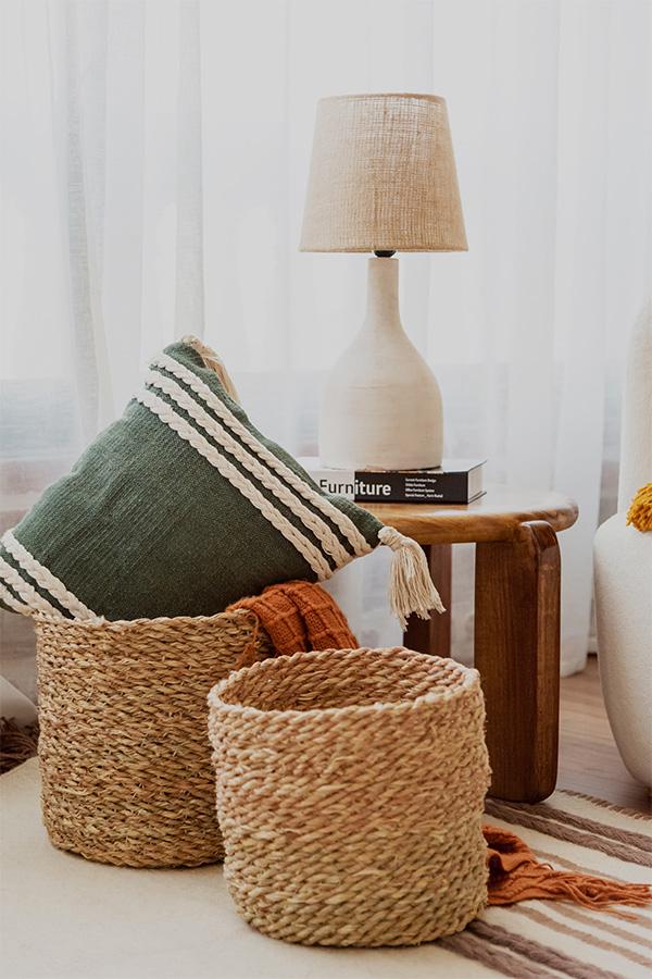 Rope planter - 2 pieces - Beige-HMLX57