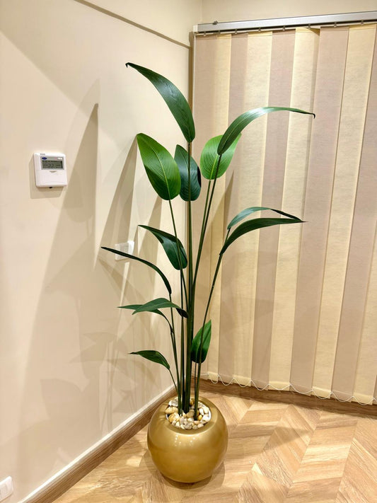 Fiberglass planter with artificial plants - 180 x 40 cm-HMLX61