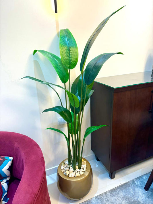 Fiberglass planter with artificial plant - 120 x 35 cm-HMLX63
