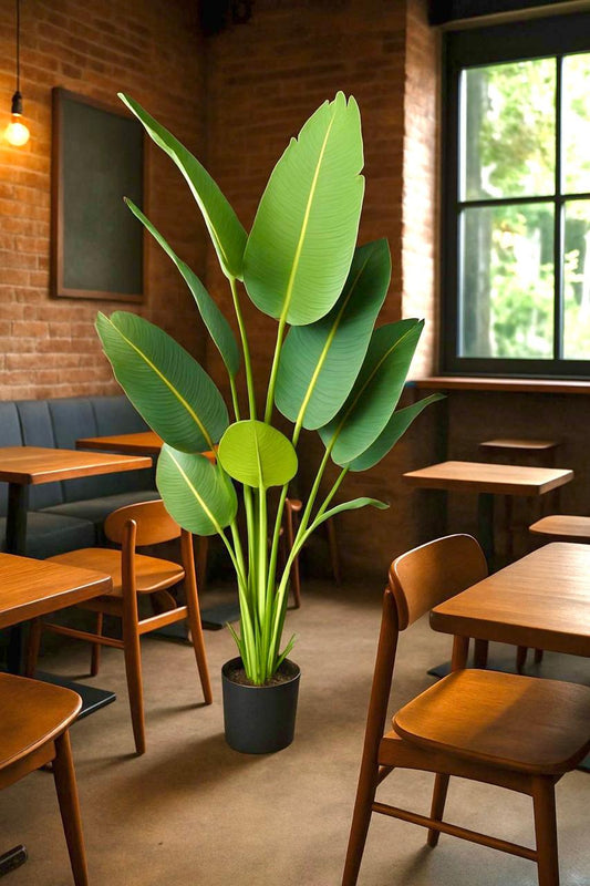 Artificial banana tree with plastic pot - 155 x 60 cm-HMLX64