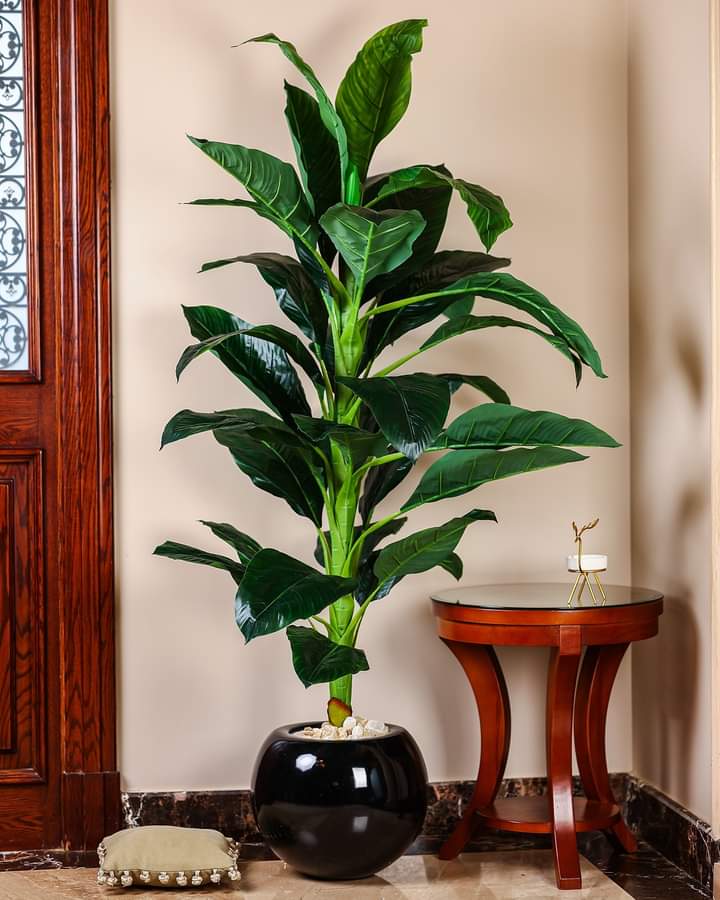 Fiberglass planter with artificial plant - 155 x 45 cm-HMLX82