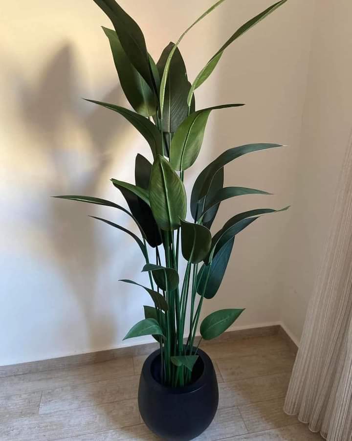 Fiberglass planter with artificial plant - 150 x 45 cm-HMLX89