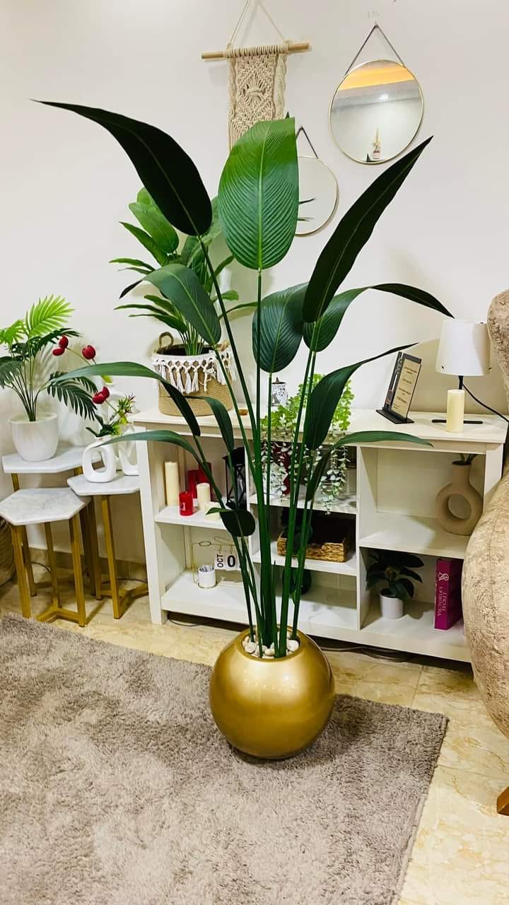 Fiberglass planter with artificial plant - 160 x 45 cm-HMLX92