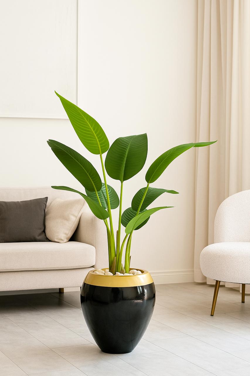 Artificial banana tree with fiberglass planting pot -HMLX9
