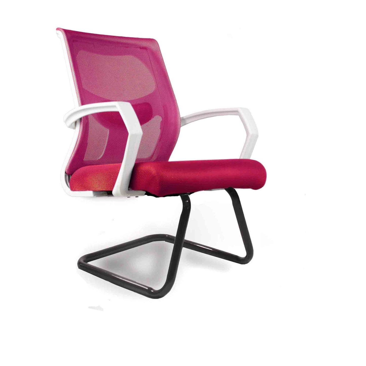 Office Waiting Chair 50*50 CM - White & pink