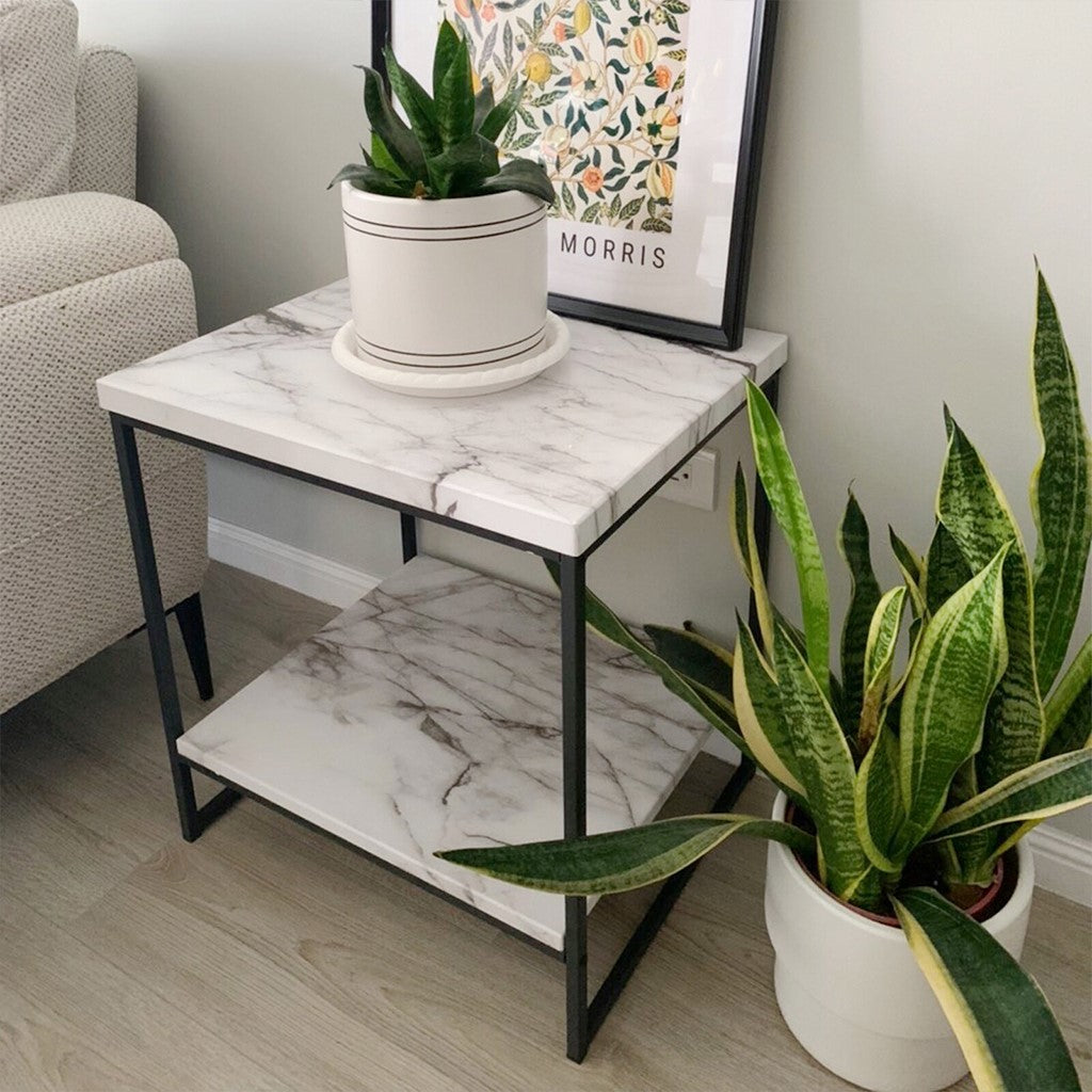 Black and white side table-DS127