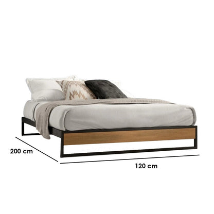 Steel single bed - brown and black

-DS130