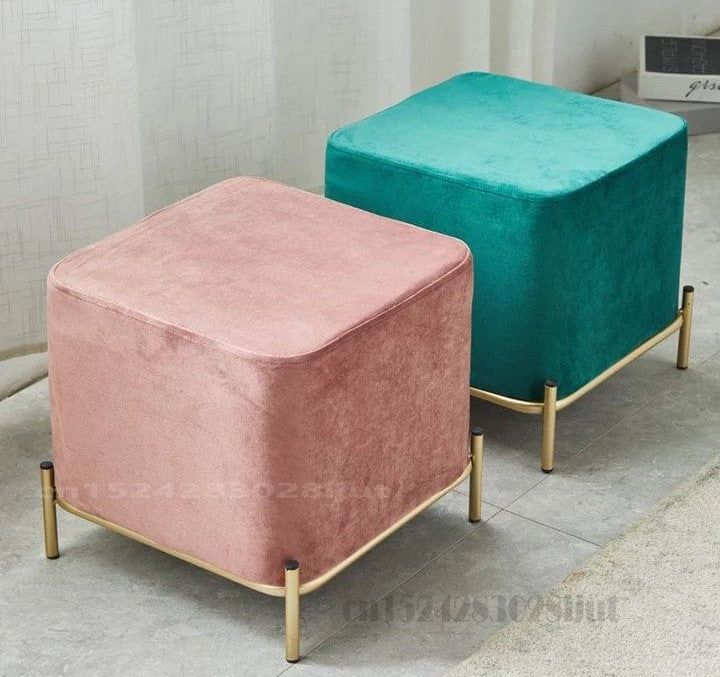 Pink and green pouf -DS141