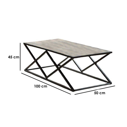 Middle table 50 x 45 x 100 cm - black and beige -DS14